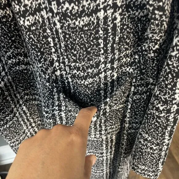 Stella Luce Open Jacket Black/White Size Medium Belted Midi Spring Fall - Picture 5 of 9